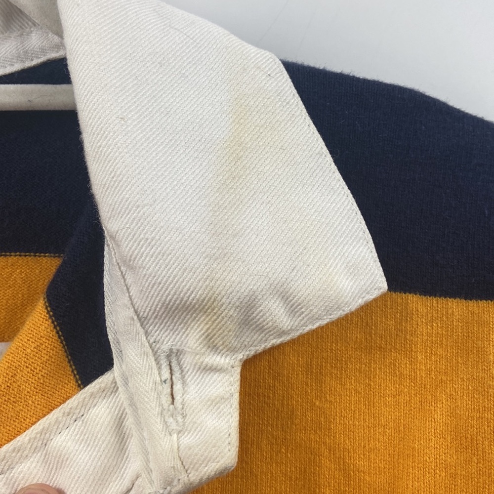 Sold❌❌❌LL bean blue and yellow striped rugby shirt - Picture 3 of 4